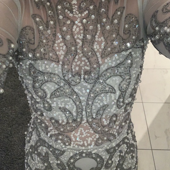 ASOS fully beaded silver dress - Picture 3 of 6